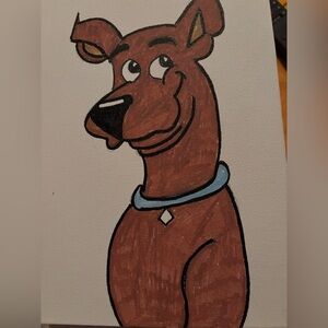 Brown Dog Cartoon Canvas Art